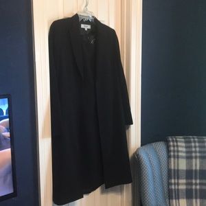 Black crepe cocktail dress with dress length jacke